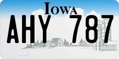 IA license plate AHY787