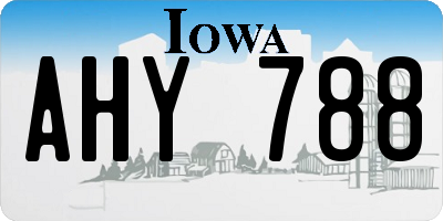 IA license plate AHY788