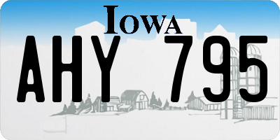 IA license plate AHY795
