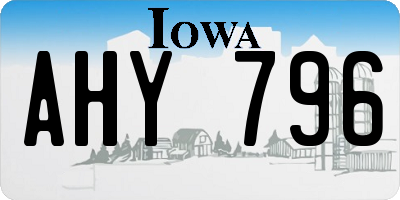 IA license plate AHY796