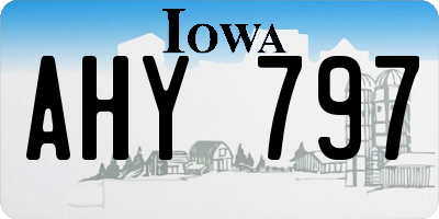 IA license plate AHY797
