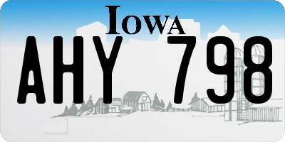 IA license plate AHY798