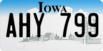 IA license plate AHY799