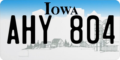 IA license plate AHY804