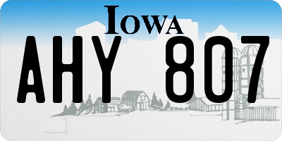 IA license plate AHY807