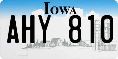IA license plate AHY810