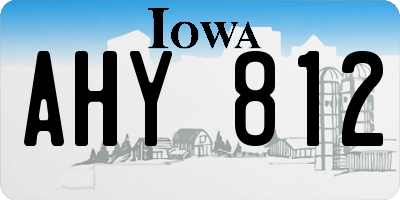 IA license plate AHY812