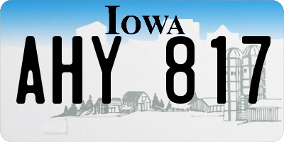 IA license plate AHY817