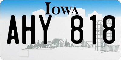 IA license plate AHY818