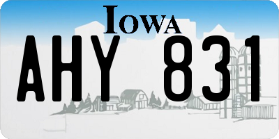 IA license plate AHY831