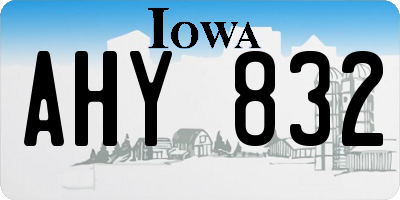 IA license plate AHY832