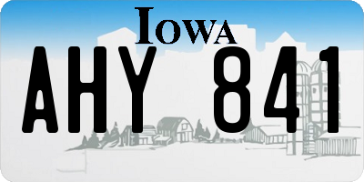 IA license plate AHY841