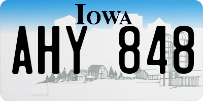 IA license plate AHY848