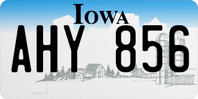 IA license plate AHY856