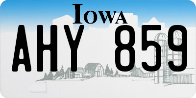 IA license plate AHY859