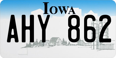 IA license plate AHY862