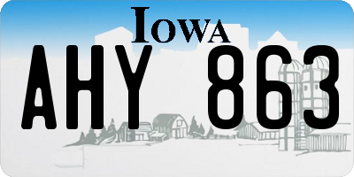 IA license plate AHY863