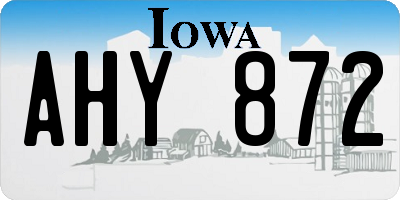 IA license plate AHY872