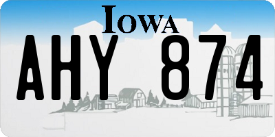 IA license plate AHY874