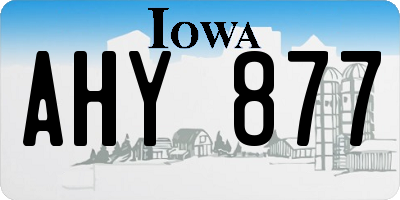 IA license plate AHY877