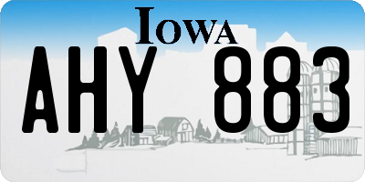 IA license plate AHY883