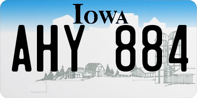 IA license plate AHY884
