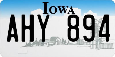 IA license plate AHY894