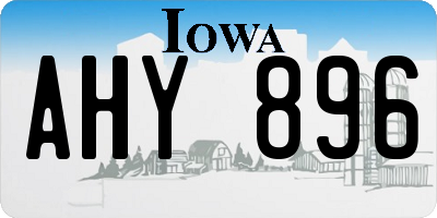 IA license plate AHY896