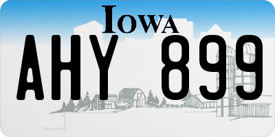 IA license plate AHY899