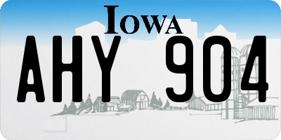IA license plate AHY904