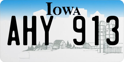 IA license plate AHY913