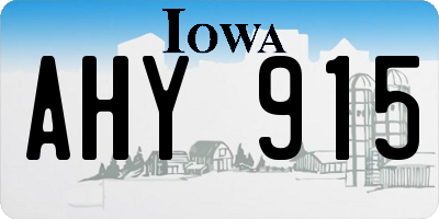 IA license plate AHY915