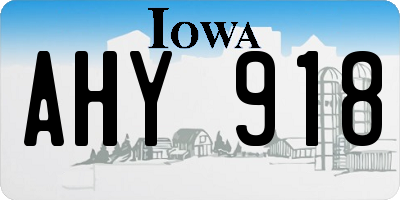 IA license plate AHY918