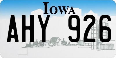 IA license plate AHY926