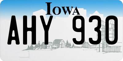 IA license plate AHY930