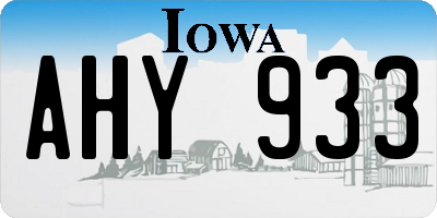 IA license plate AHY933