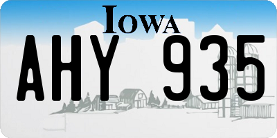 IA license plate AHY935