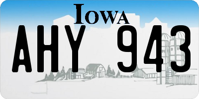 IA license plate AHY943