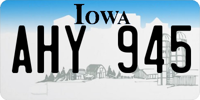 IA license plate AHY945