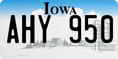 IA license plate AHY950