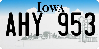 IA license plate AHY953