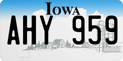 IA license plate AHY959