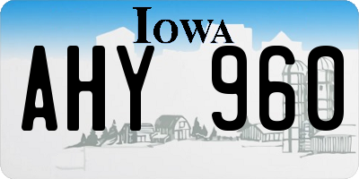 IA license plate AHY960