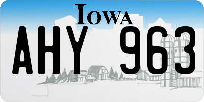 IA license plate AHY963