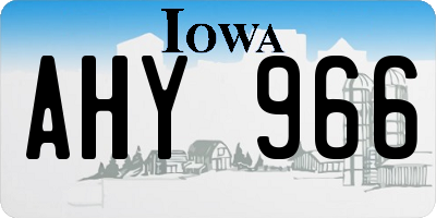 IA license plate AHY966