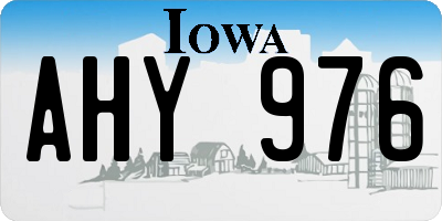 IA license plate AHY976