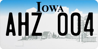 IA license plate AHZ004