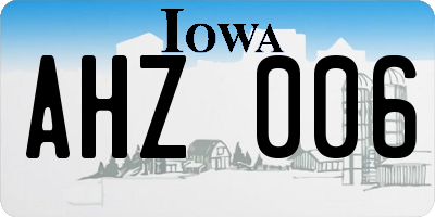IA license plate AHZ006