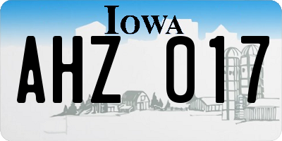IA license plate AHZ017