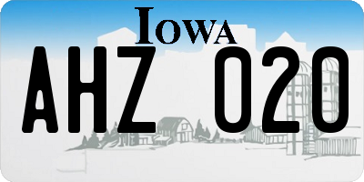 IA license plate AHZ020
